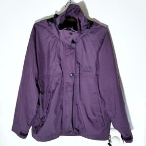 Helly Hansen Lightweight Jacket with Hood Raincoat Size Small Purple